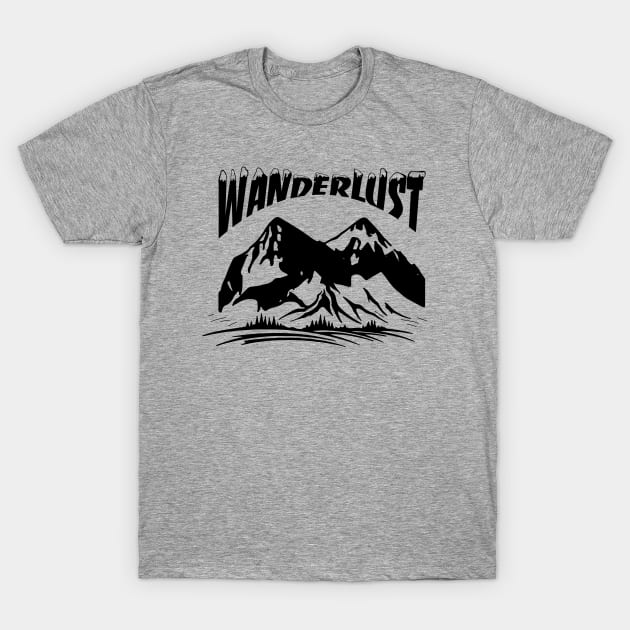 Wanderlust Mountains T-Shirt by alfiegray